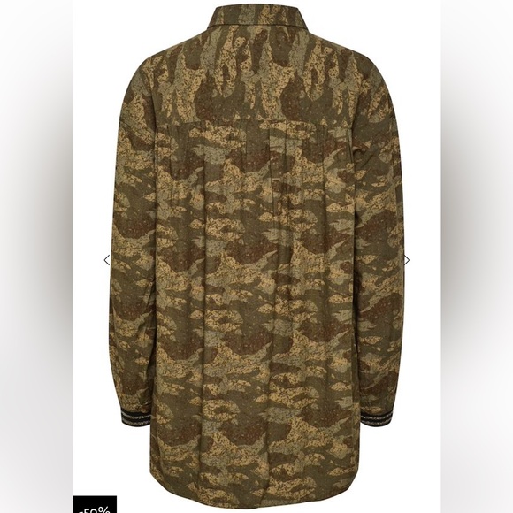 Cream Crvimma Camouflage, Gold Shimmer Cuffs, Shirt, NWT - Picture 5 of 14